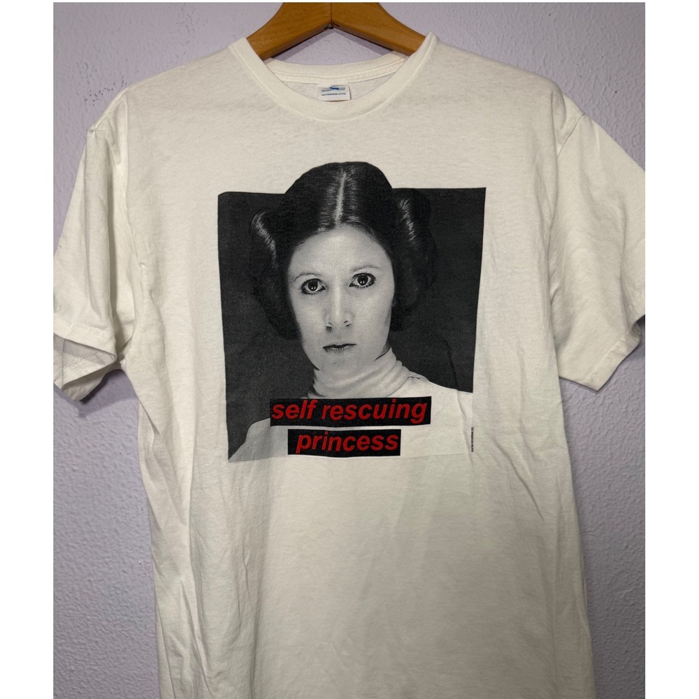 Star Wars Princess Leia Self‎ Rescuing Princess Graphic T-Shirt White Large